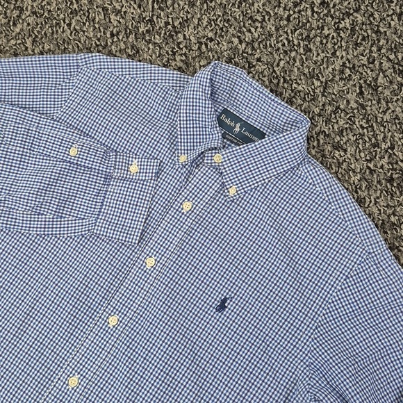 Lauren Ralph Lauren Other - Ralph Lauren Long Sleeve Mens Large Blue Check Button Down Custom Fit